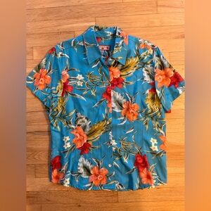 Caribbean Blue Floral Men's Shirt